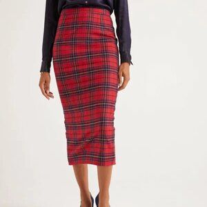 Boden Plaid Midi Pencil Skirt, sz US 6